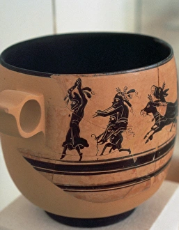 Greek Art. Greece. Skyphos (5th-4th centuries). It depicts a Greek Art. Greece. Skyphos (5th-4th centuries). It depicts a