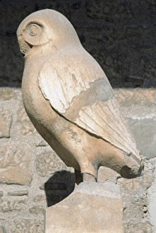 Greek art. Statue of owl. Symbol city of Athens. Acropolis M Greek art. Statue of owl. Symbol city of Athens. Acropolis M