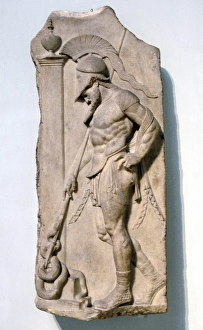 Greek warrior. Hellenistic. 1st century BC. From Rhodes. Bri Greek warrior. Hellenistic. 1st century BC. From Rhodes. Bri