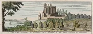 Prints of Greenwich Royal Observatory belonging to the Kings Professor of Astronomy, showing Greenwich Park in the foreground and ships on the Thames to the left Greenwich Park Prints: Greenwich Observatory Print with Park and Thames Scene