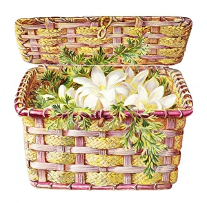 Greetings card in the shape of a wickerwork basket Greetings card in the shape of a wickerwork basket