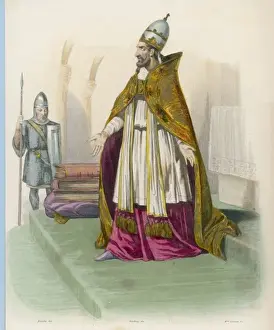 Catholic Church History Prints: Gregorius I / Bourdet