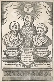 Early Christian History Prints: Gregorius I & Parents
