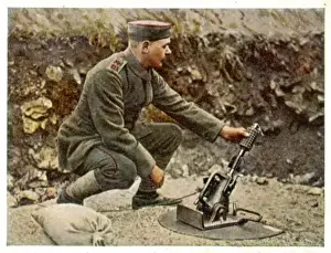 World War I Military Equipment Prints: Grenade Thrower 1917