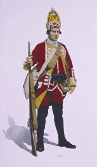 Grenadier of the 12th Regiment of Foot Print, 1756-63