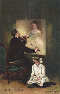 Grieving Husband plays his violin to his dead wife Grieving Husband plays his violin to his dead wife