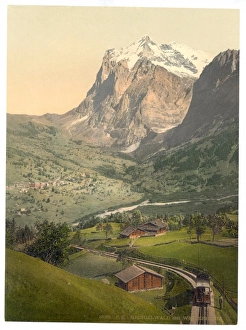 Grindelwald and Mount Wetterhorn, Bernese Oberland, Switzerl Grindelwald and Mount Wetterhorn, Bernese Oberland, Switzerl