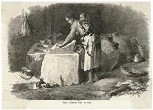 Ethiopian Woman Grinding Corn Print