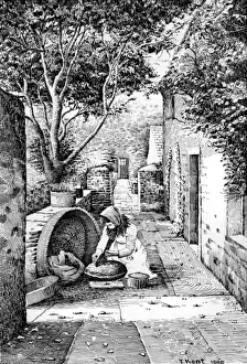 Traditional Farming Methods UK Prints: Grinding Corn, Orkneys
