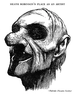 Grotesque head, illustration by William Heath Robinson Grotesque head, illustration by William Heath Robinson