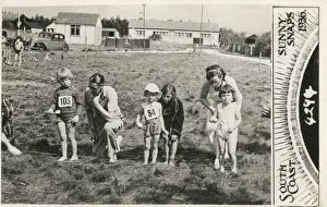 Group of children lining-up on the starting line for a race Group of children lining-up on the starting line for a race
