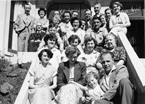 Group of holidaymakers pose for a cheery photograph outside the Gladsmuir guest house Group of holidaymakers pose for a cheery photograph outside the Gladsmuir guest house