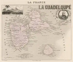 19th Century History Prints: Guadeloupe Map