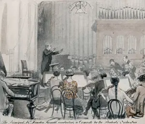 Prints of The Guildhall School of Music, London : Landon Ronald conducts a student orchestra Music Prints: Guildhall School Music Print: Student Orchestra Conducted by Landon Ronald