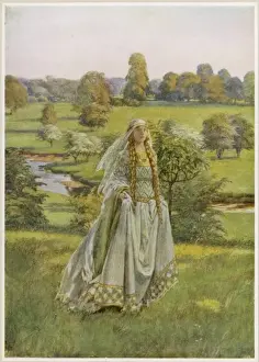 GUINEVERE Print - A Woman Walking in a Meadow