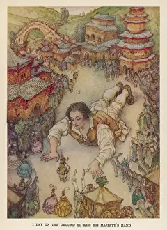 Gulliver's Travels Illustrations Prints: Gulliver & Emperor
