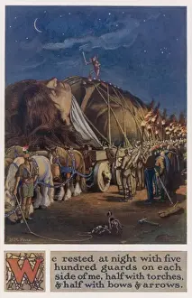 Gulliver Transported: Lilliputian Guard Print