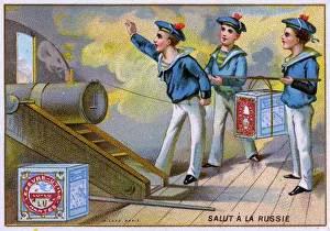 Gun salute Russia - Collectors card Biscuits Lefevre-Utile Gun salute Russia - Collectors card Biscuits Lefevre-Utile