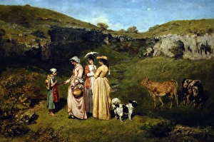 Gustave Courbet (1819-1877). Realist movement. Young ladies Gustave Courbet (1819-1877). Realist movement. Young ladies