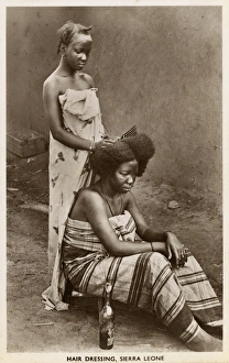 Hairdressing in Sierra Leone, West Africa Hairdressing in Sierra Leone, West Africa