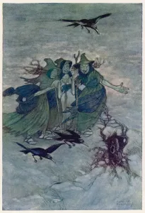 Halloween Prints: Macbeth Print: Three Witches Scene
