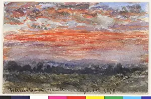 Prints of Hampstead Heath, Sunset Study (1879). Moore, James 1819 - 1883. Date: 1879 James Moore Prints: Hampstead Heath, Sunset Study Print (1879)