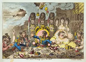 Napoleon Cartoon Prints: The hand-writing upon the wall