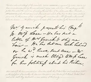 David Garrick Actor Prints: Handwriting / Garrick