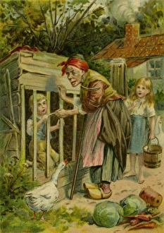 Hansel & Gretel held captive by the witch Hansel & Gretel held captive by the witch