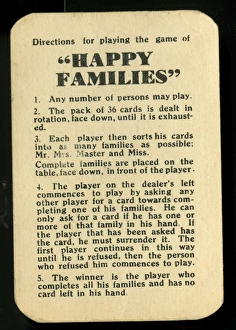 Happy Families - rules and directions Happy Families - rules and directions