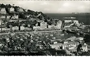 Torquay Harbour Prints: Harbour & Vane Hill, Torquay, Devon