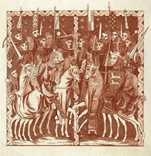 Battle Of Hastings Prints: HAROLD ARROW IN EYE BATTLE OF HASTINGS Print 1066
