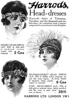 Harrods Head Dresses Print, 1919 Evening Accessories