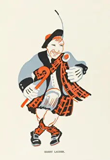 Prints of (Sir). HARRY LAUDER Scottish music-hall entertainer Music Prints: Harry Lauder Print - Vintage Portrait of Scottish Music-Hall Entertainer