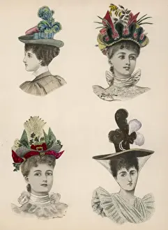 Vintage Hat Styles Prints: Hat Styles for 1896