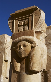 Hathor column pillar belonging to the Chapel of Hathor. Deir Hathor column pillar belonging to the Chapel of Hathor. Deir