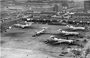 Hawker Siddeley Tridents of BEA at Heathrow Airport Hawker Siddeley Tridents of BEA at Heathrow Airport