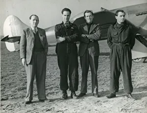 Hawker test pilots alongside a Hawker Tempest. From lef? Hawker test pilots alongside a Hawker Tempest. From lef?
