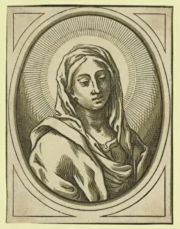 Chiaroscuro Art Prints: Head of the Virgin