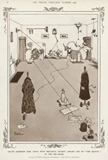 Heath Robinson Prints: Heath Robinson's Servant-Free Bedroom - Patent Applied for Print