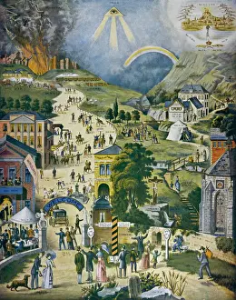Print of "The Broad and Narrow Way" engraving
