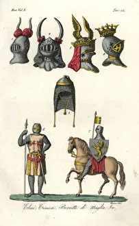 Helmets, crests, chainmail hoods, armour, etc Helmets, crests, chainmail hoods, armour, etc