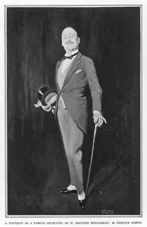 Hercule Poirot Print - A Vintage Portrait of the Belgian Detective