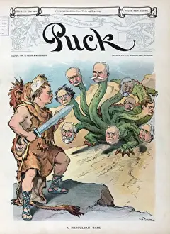 Puck Magazine Illustration Prints: A herculean task