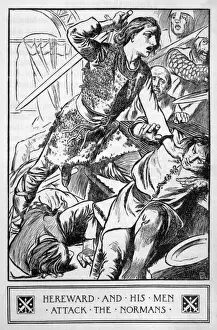 Hereward The Wake Prints: Hereward Attacks Normans