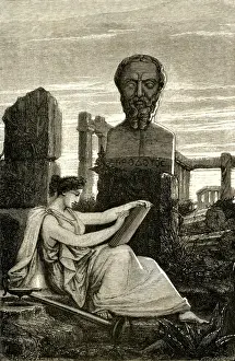Ancient Greek History Prints: Herodotus / Muse / Writing