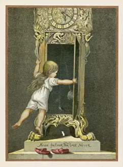 Hickory Dickory Dock Print: Grandfather Clock Pendulum