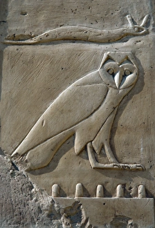 Hieroglyphic. Relief depicting consonant sounds. The f (ho Hieroglyphic. Relief depicting consonant sounds. The f (ho