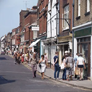The High Street with tourists, Eton, Berkshire The High Street with tourists, Eton, Berkshire