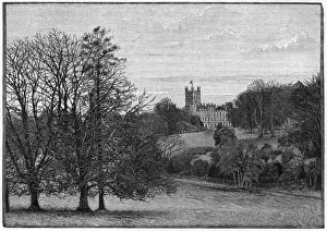 Highclere Castle Prints: Highclere Castle Print: 1889 Park Scene, England